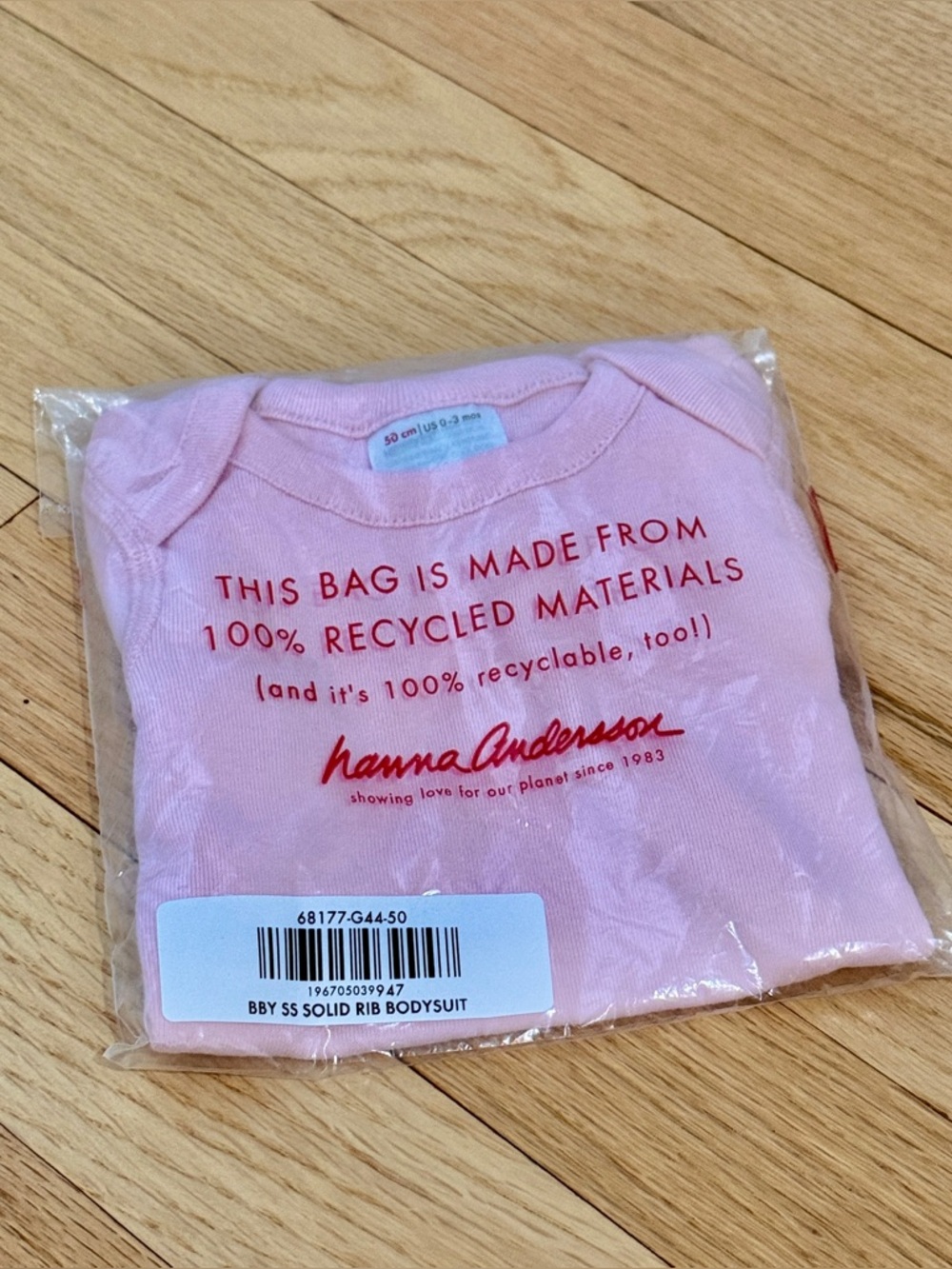 Hanna Andersson Baby Bodysuit Pink Rib (0–3M) – NWT